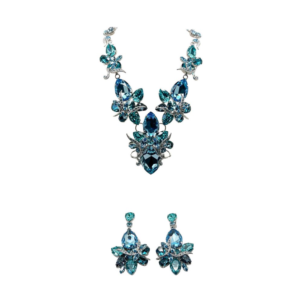 Grand Aqua Crystal Necklace