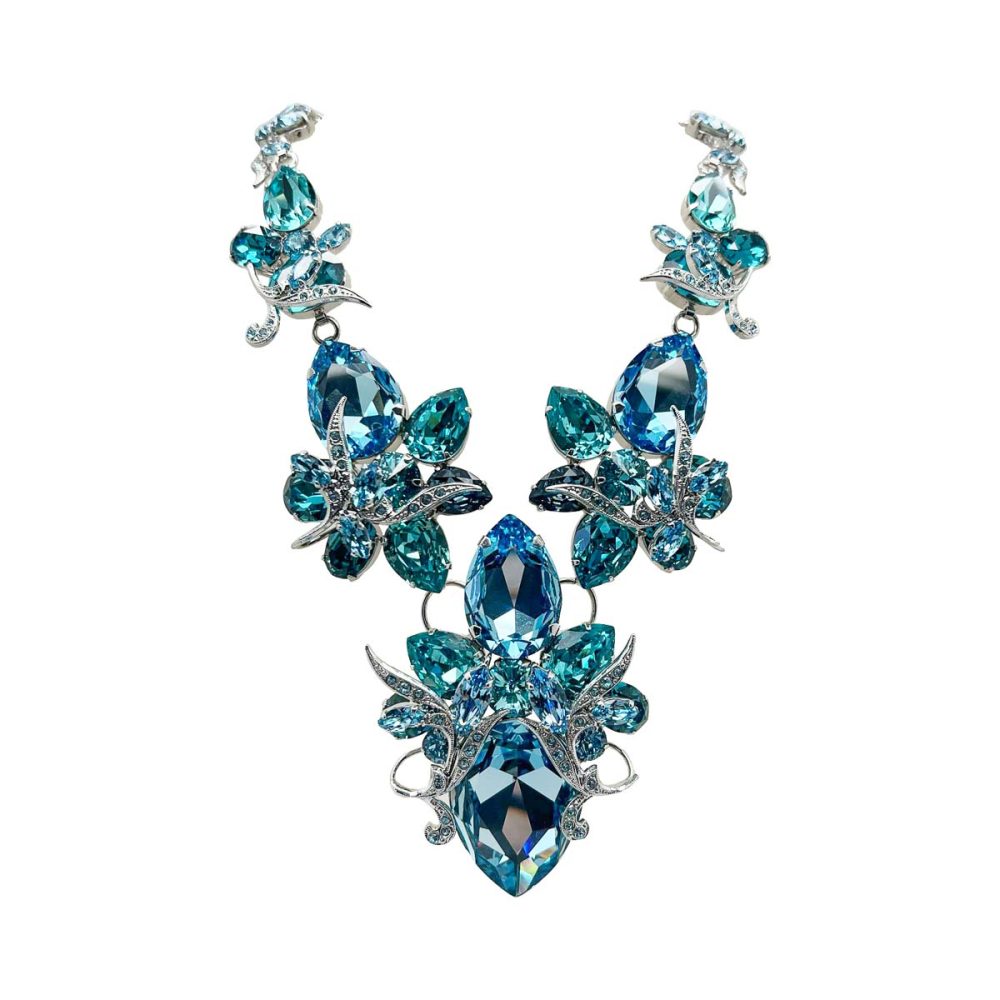 Grand Aqua Crystal Necklace