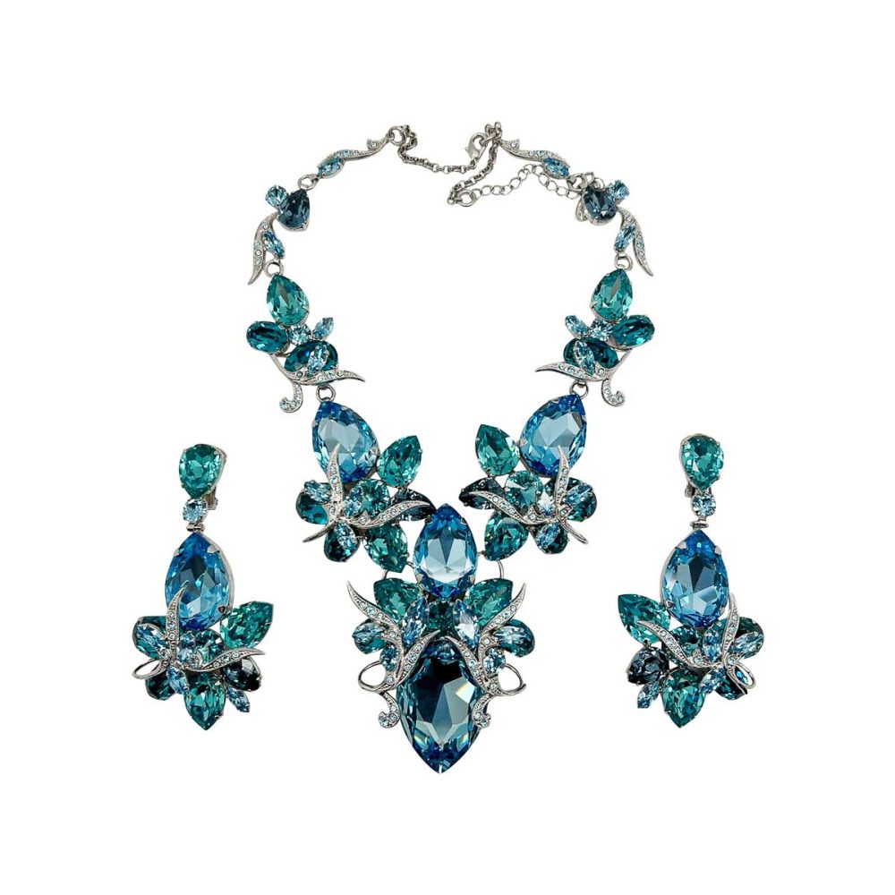 Grand Aqua Crystal Necklace