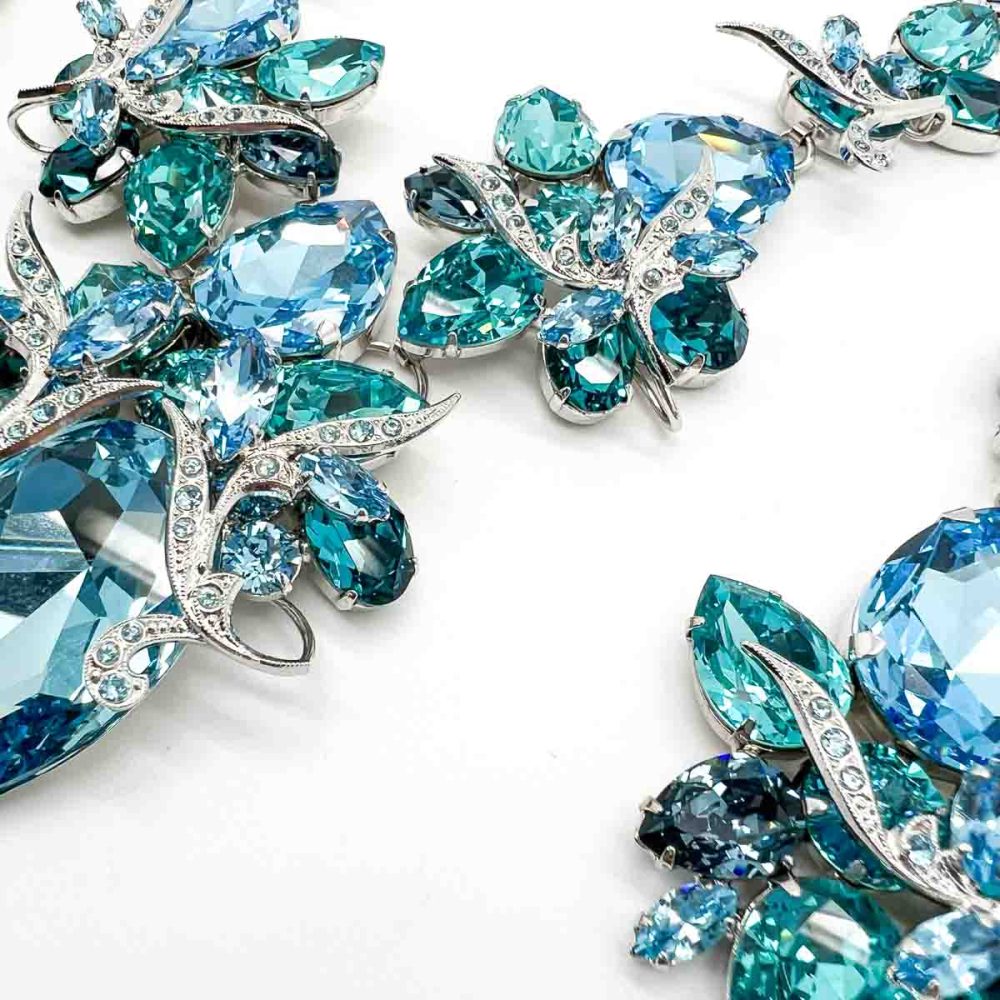 Grand Aqua Crystal Necklace
