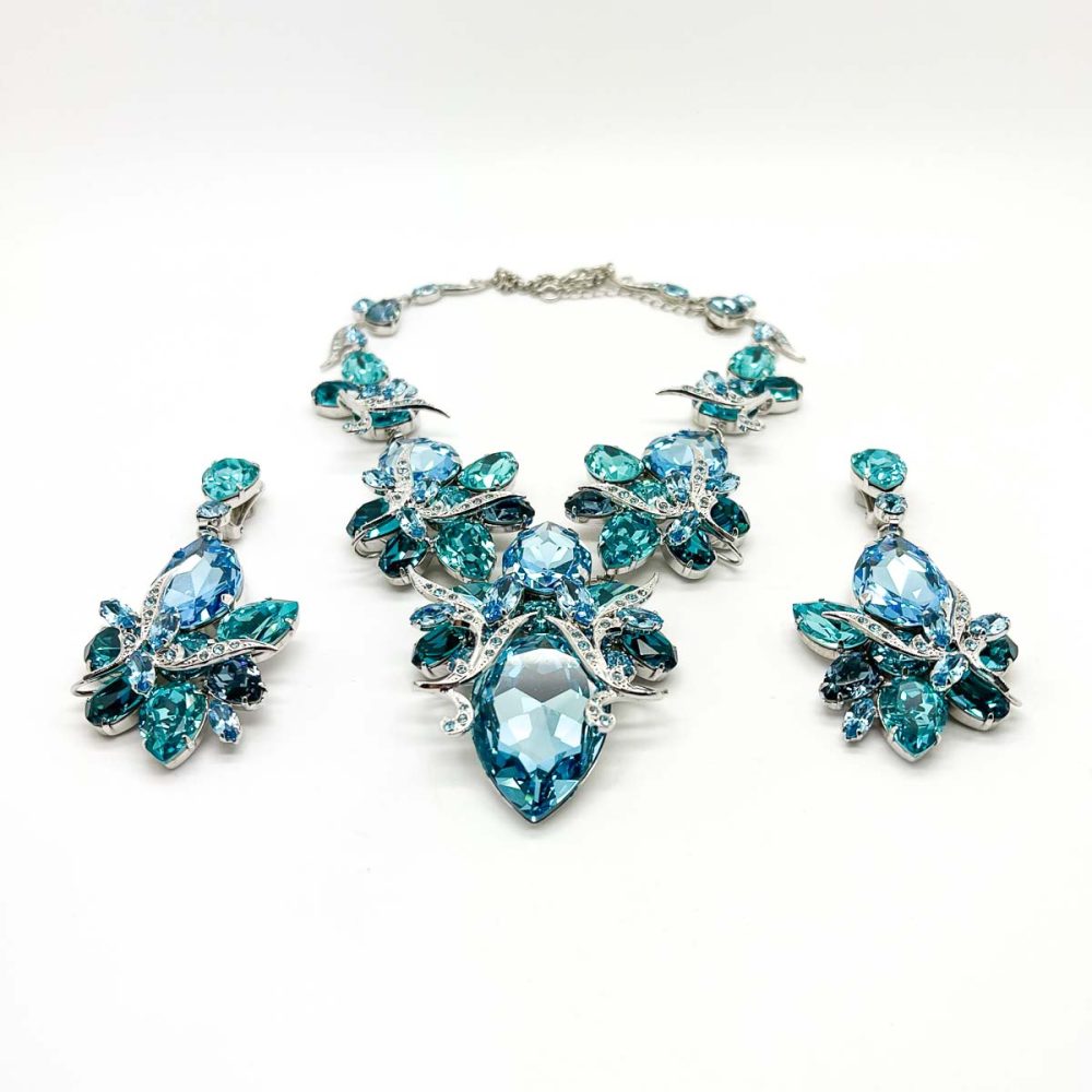 Grand Aqua Crystal Necklace