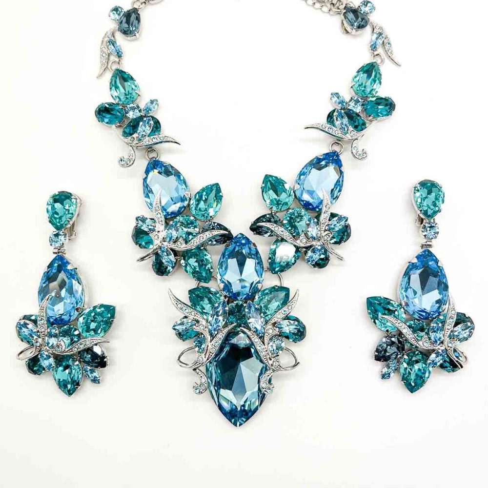 Grand Aqua Crystal Necklace