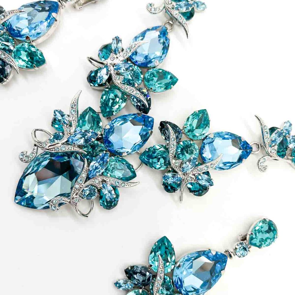 Grand Aqua Crystal Necklace