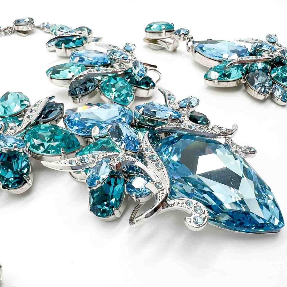 Grand Aqua Crystal Necklace