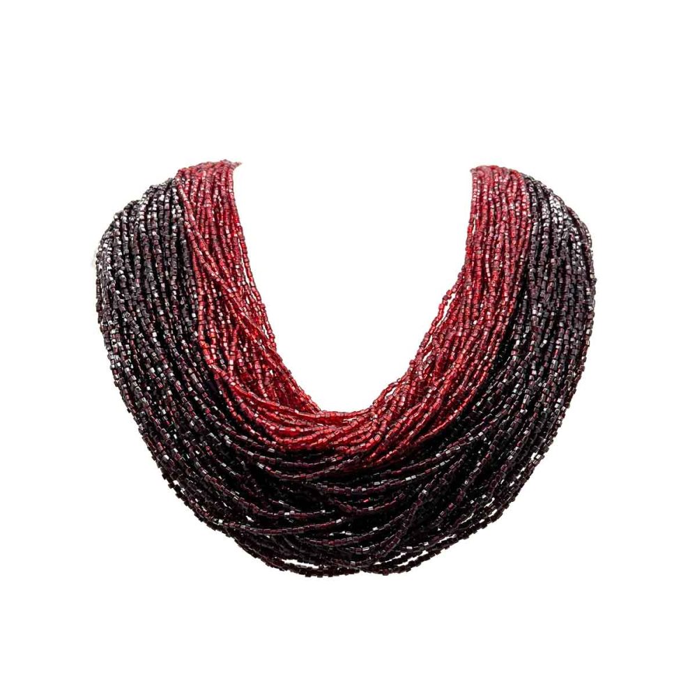 Vintage Ruby Glass Torsade Necklace