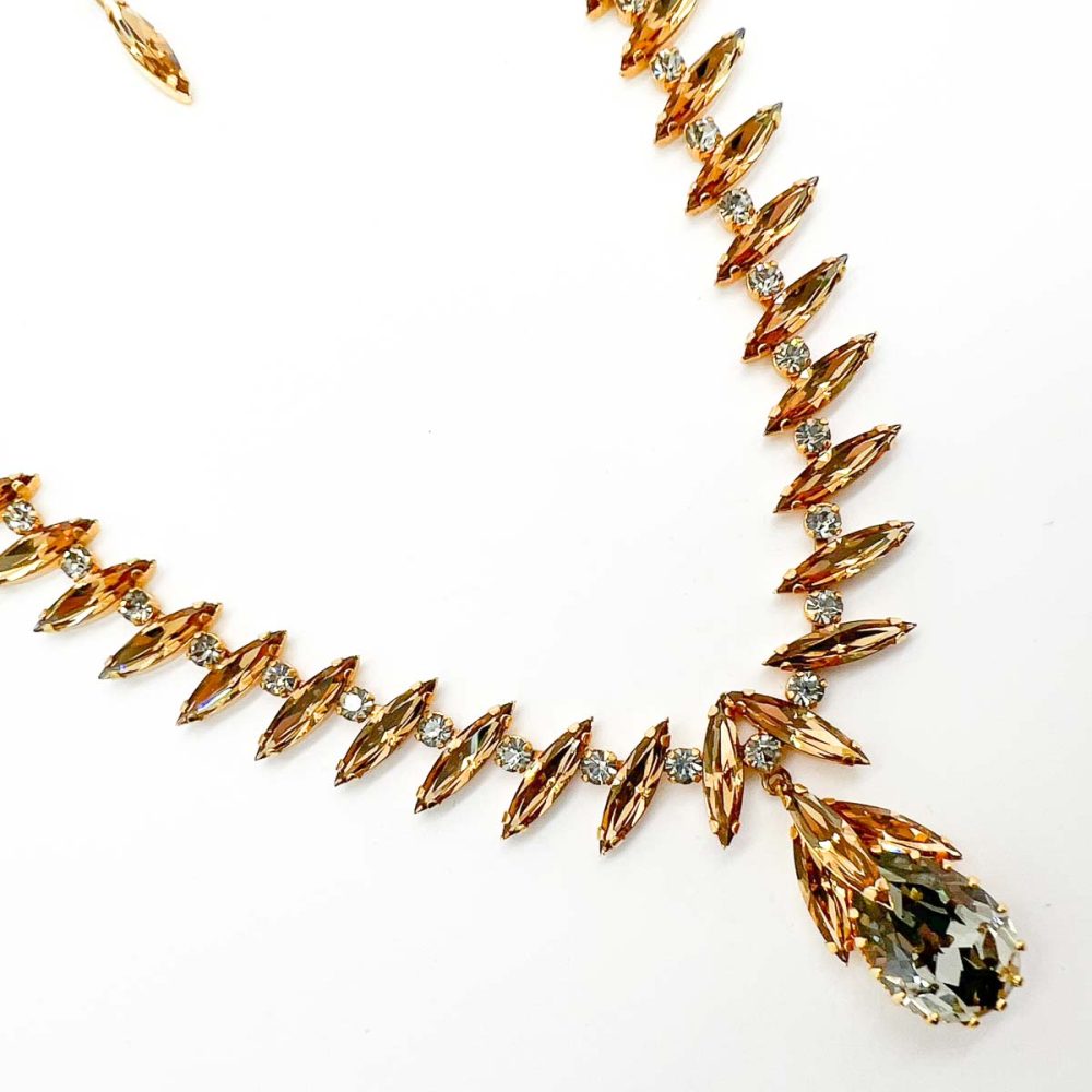 Vintage EFBI Austria Droplet Necklace