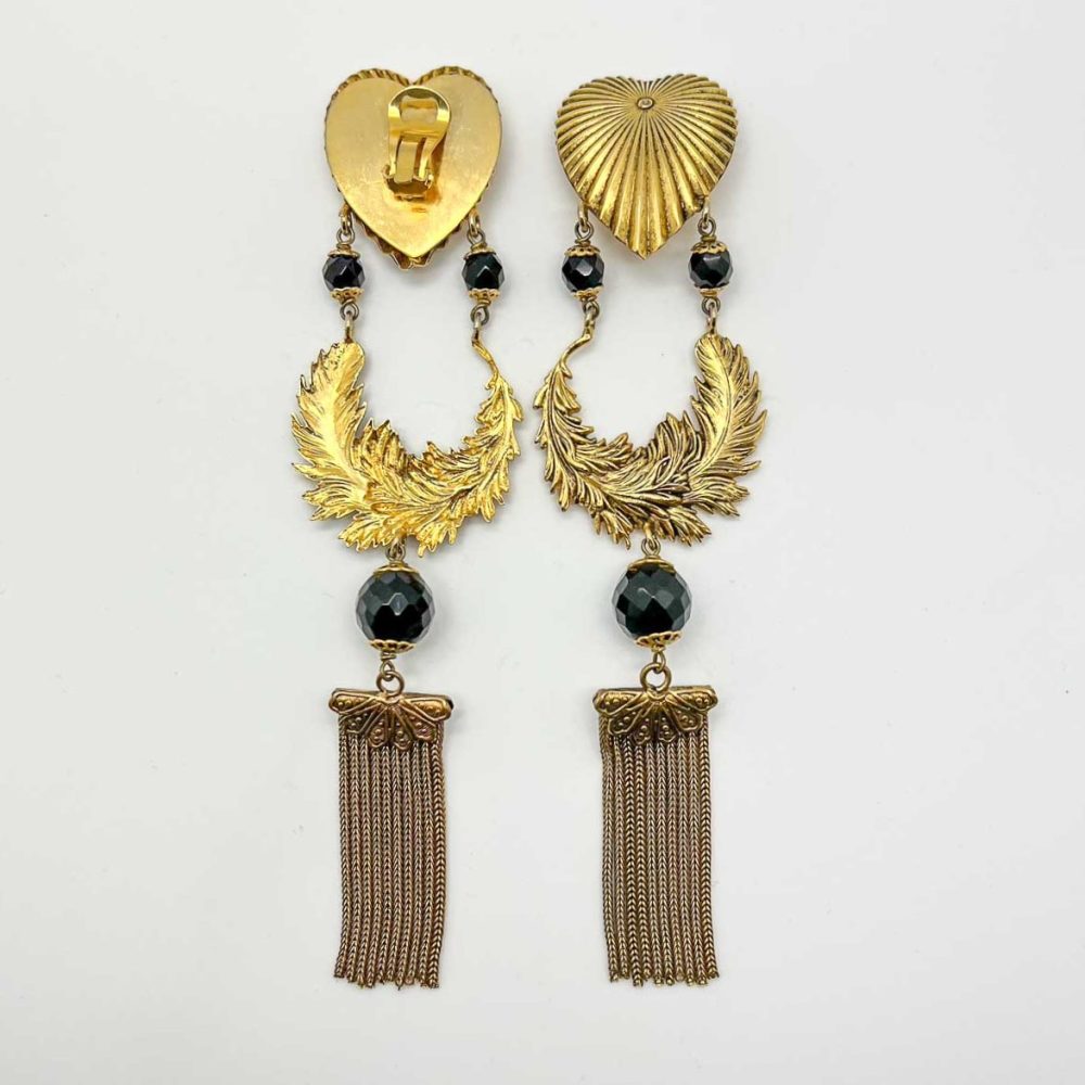 Vintage Heart Statement Earrings