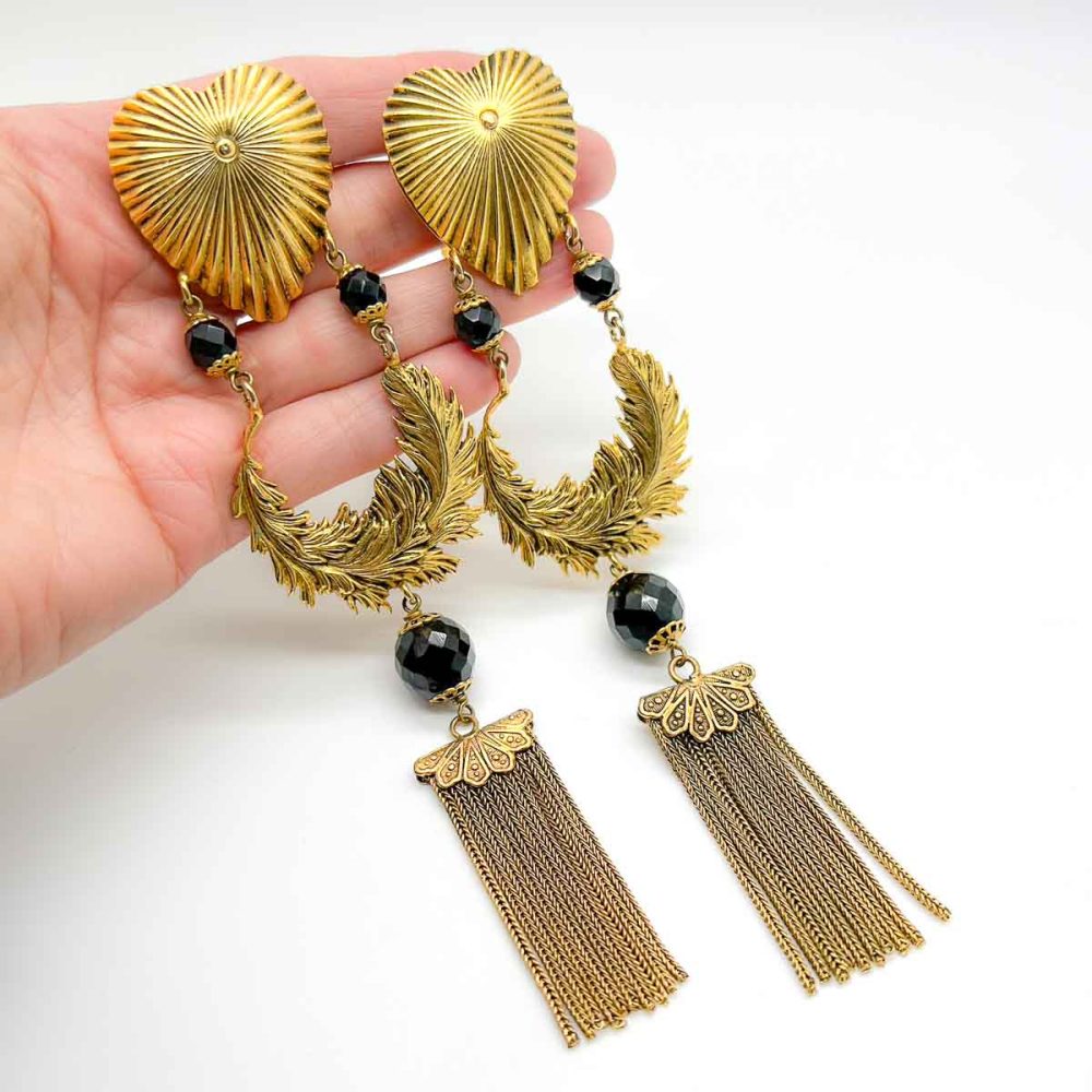 Vintage Heart Statement Earrings