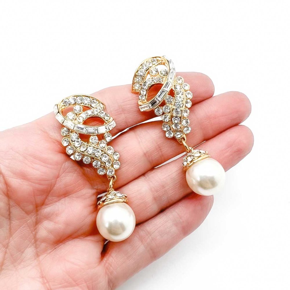 Vintage Diana Pearl Twist Earrings