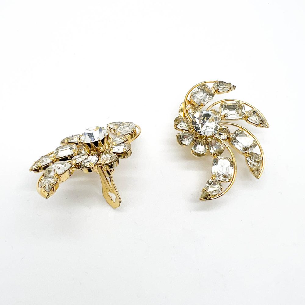 Vintage Crystal Swirl Earrings