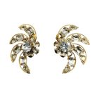 Jennifer Gibson Jewellery 1652 FRONT IMAGE Vintage Crystal Swirl Earrings
