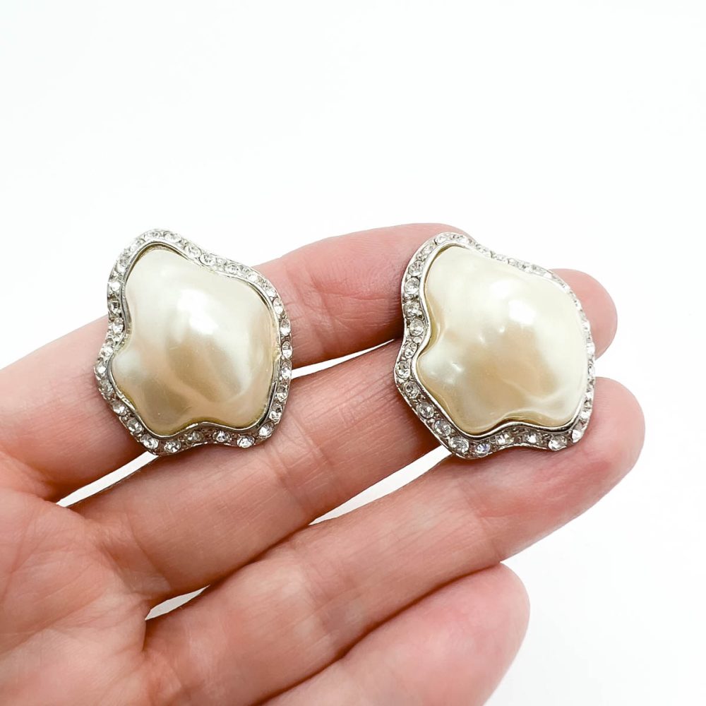 Vintage KJL Mabé Pearl Earrings