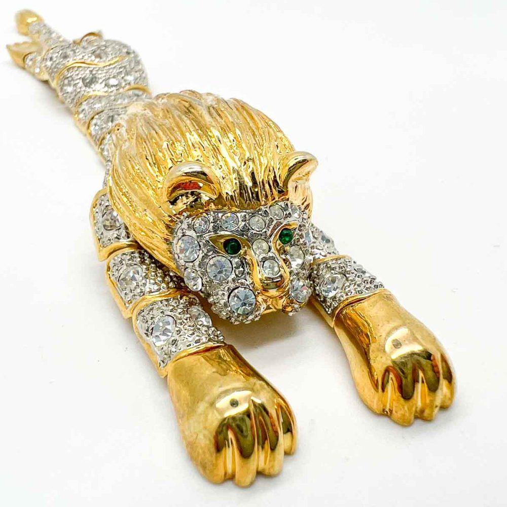 Vintage Statement Reclining Lion Brooch