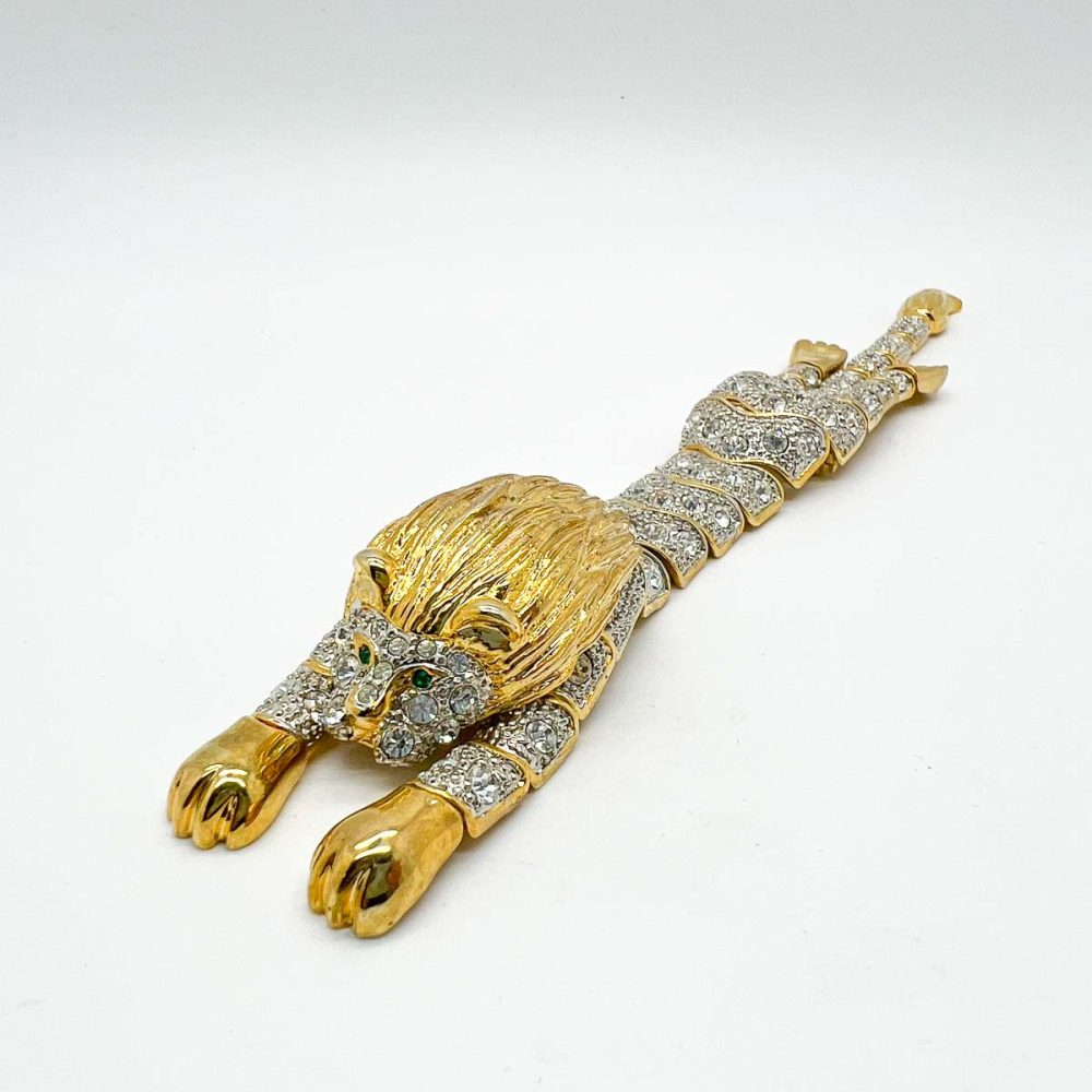 Vintage Statement Reclining Lion Brooch