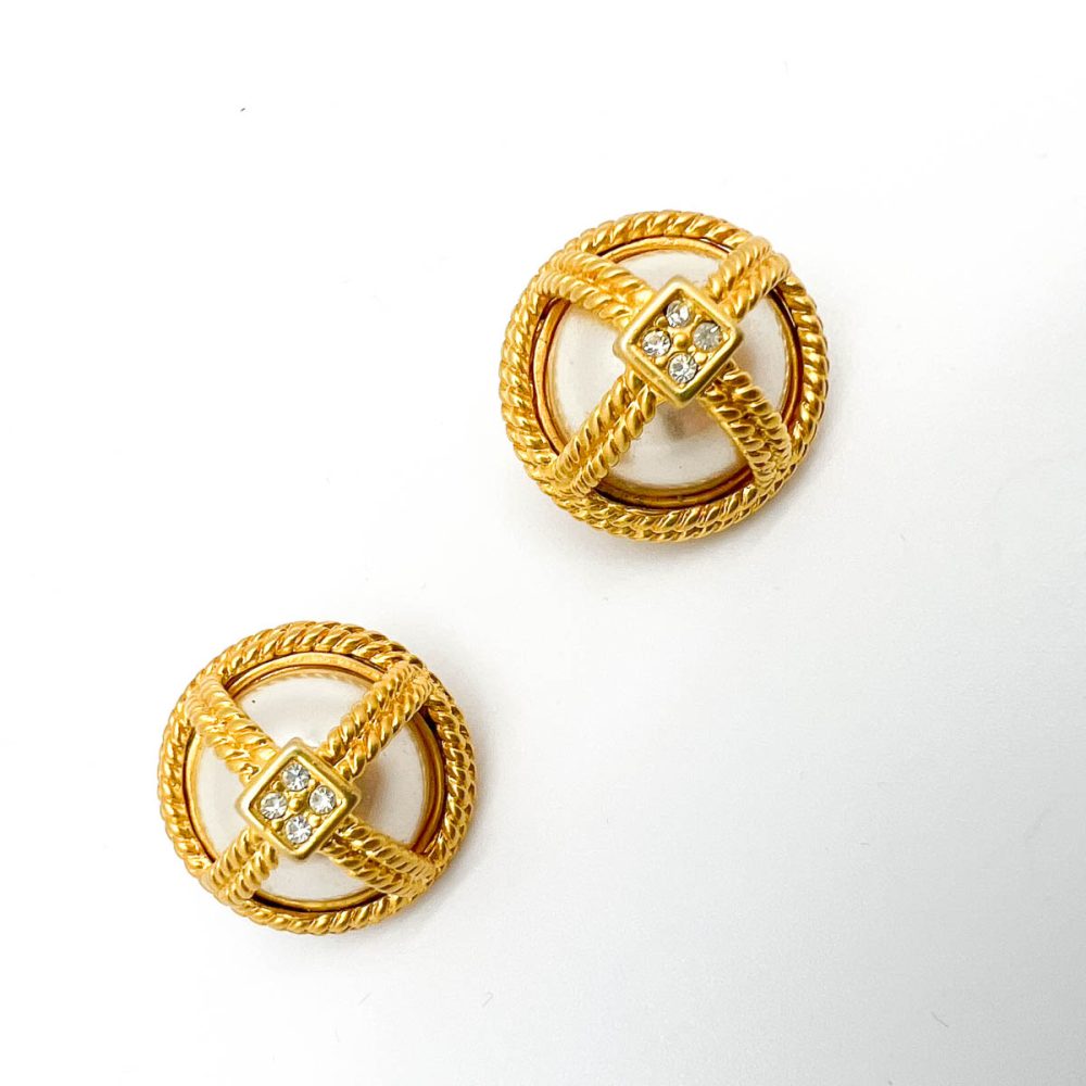 Vintage Pearl Dome Earrings