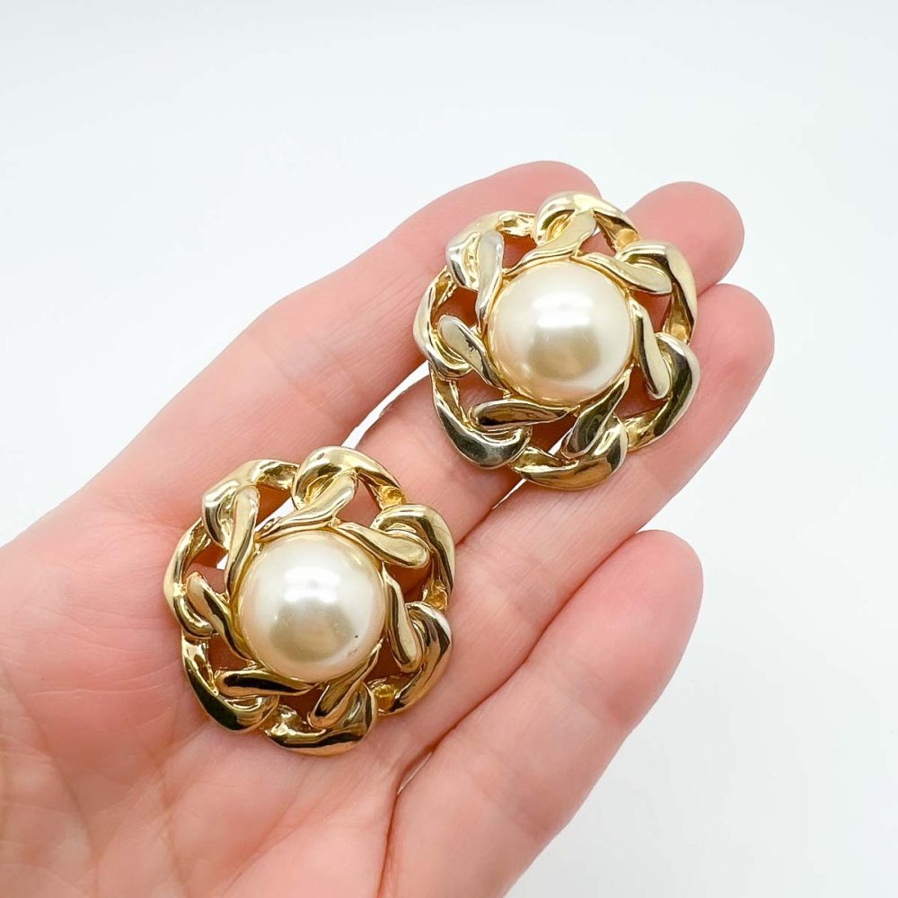 Vintage Pearl Link Earrings