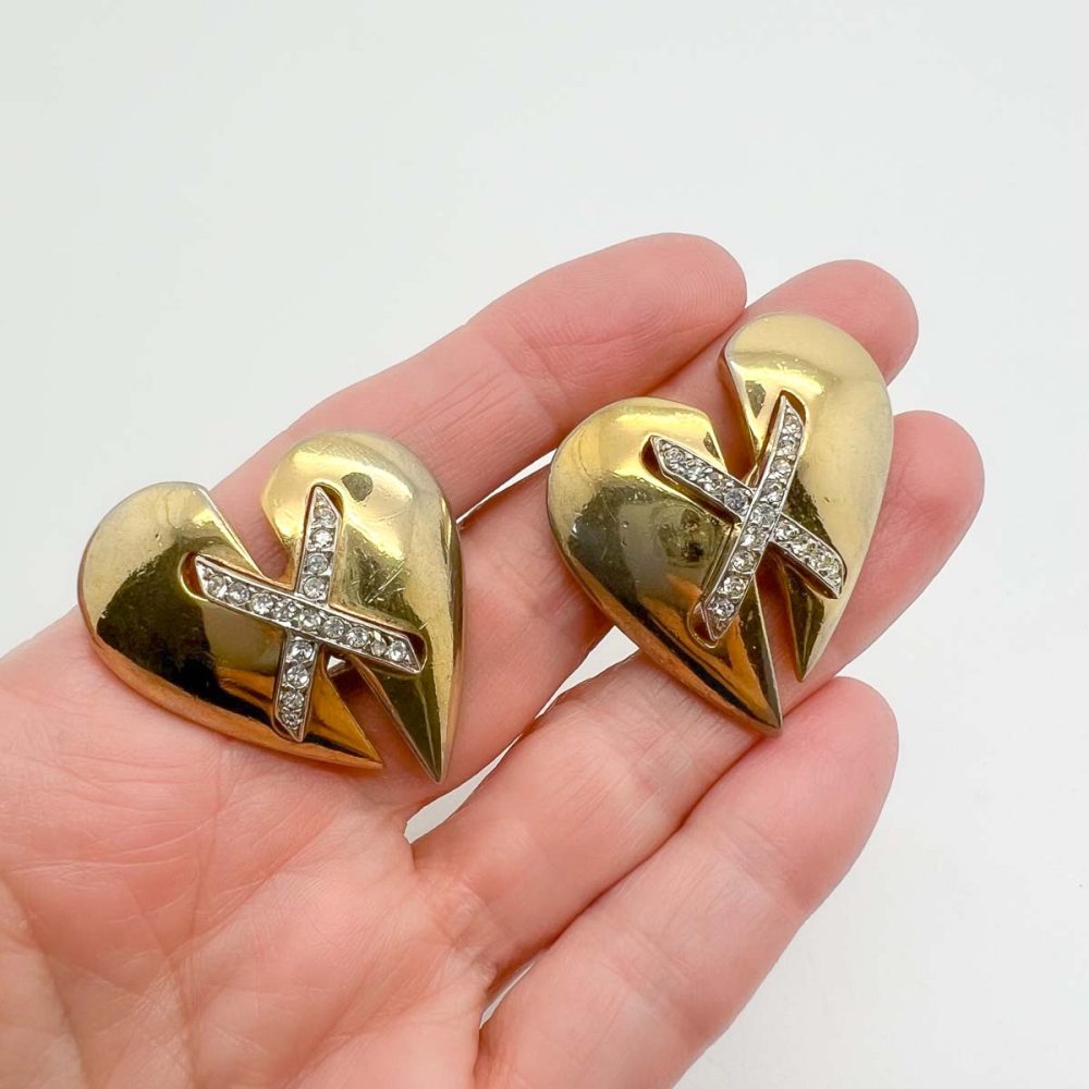 Vintage Coupled Heart Earrings
