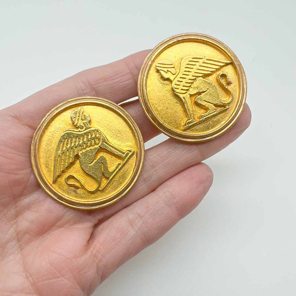 Vintage Egyptian Sphinx Earrings