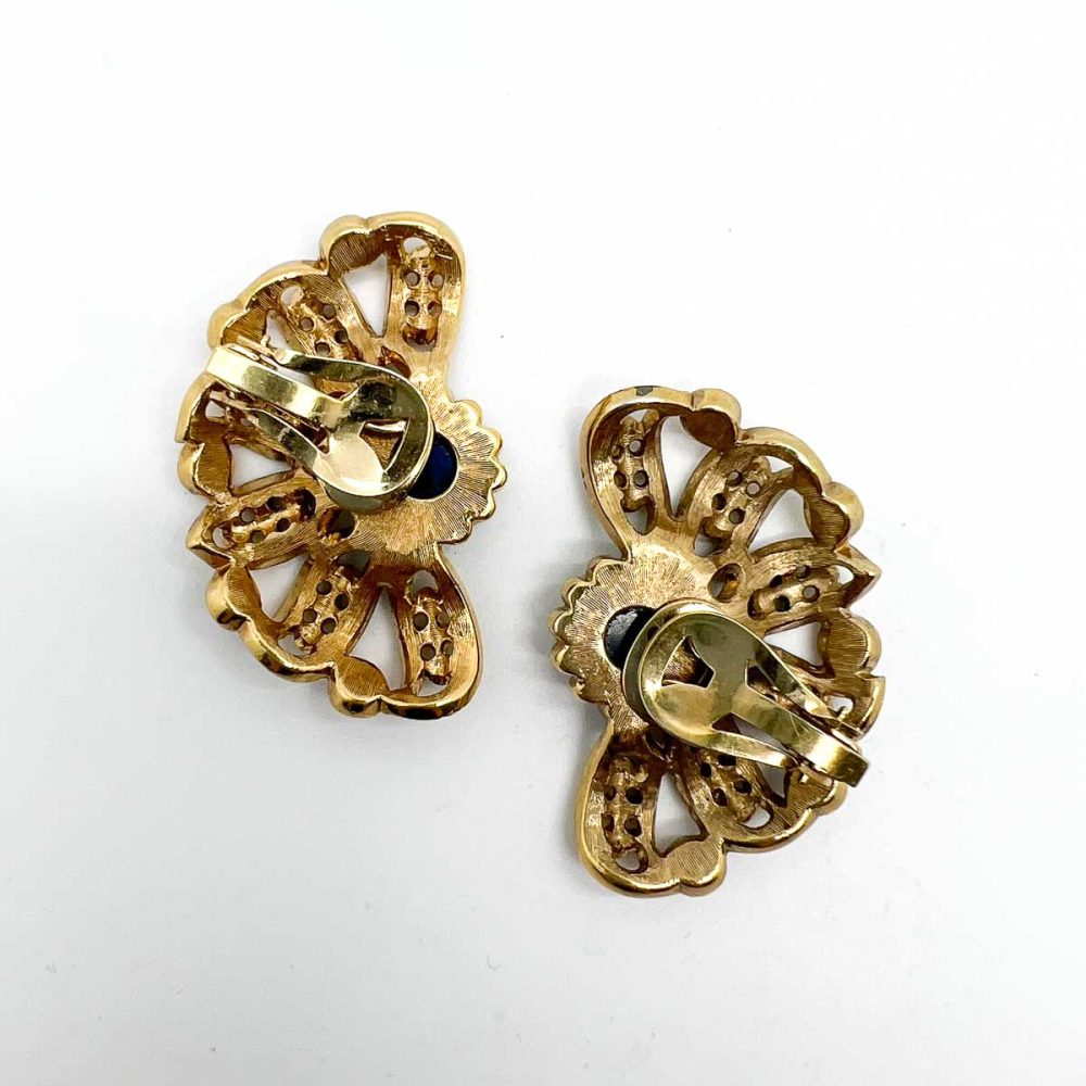 Vintage Cabochon Fan Earrings