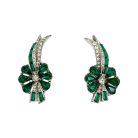 Jennifer Gibson Jewellery 1670 (1) Vintage Emerald Paste Floral Earrings