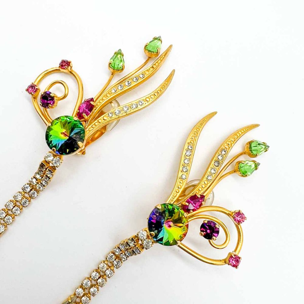 Vintage Rivoli Spray Earrings