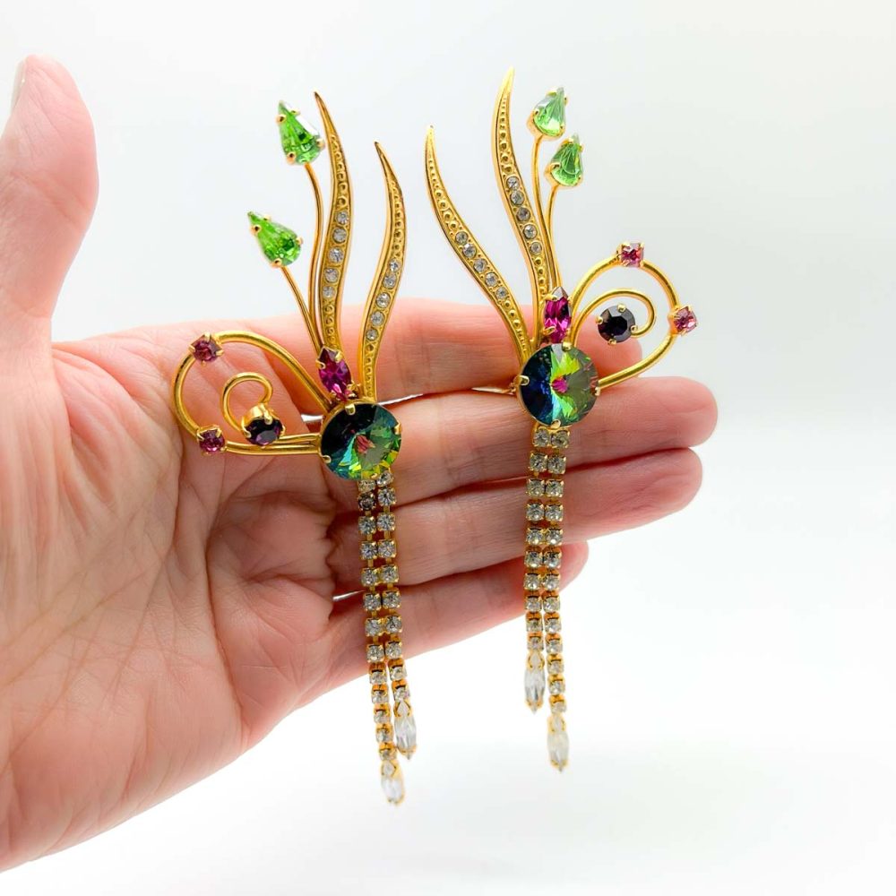 Vintage Rivoli Spray Earrings