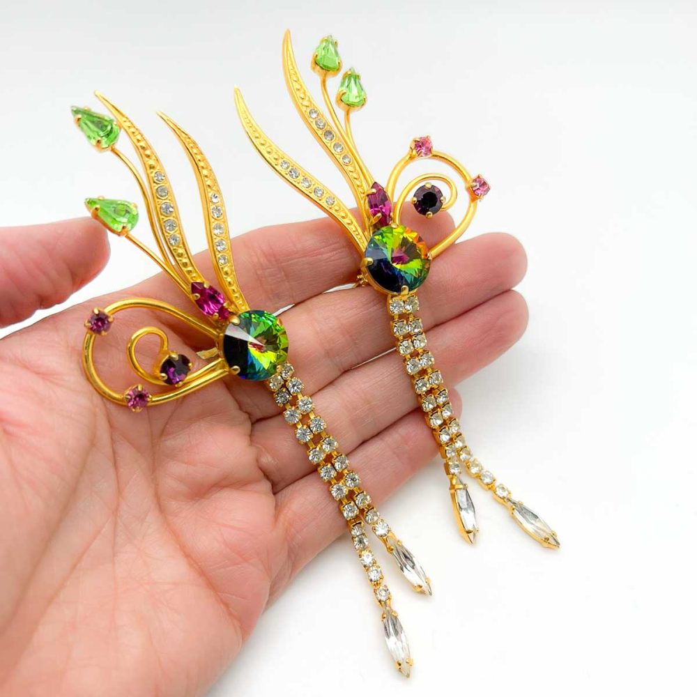 Vintage Rivoli Spray Earrings