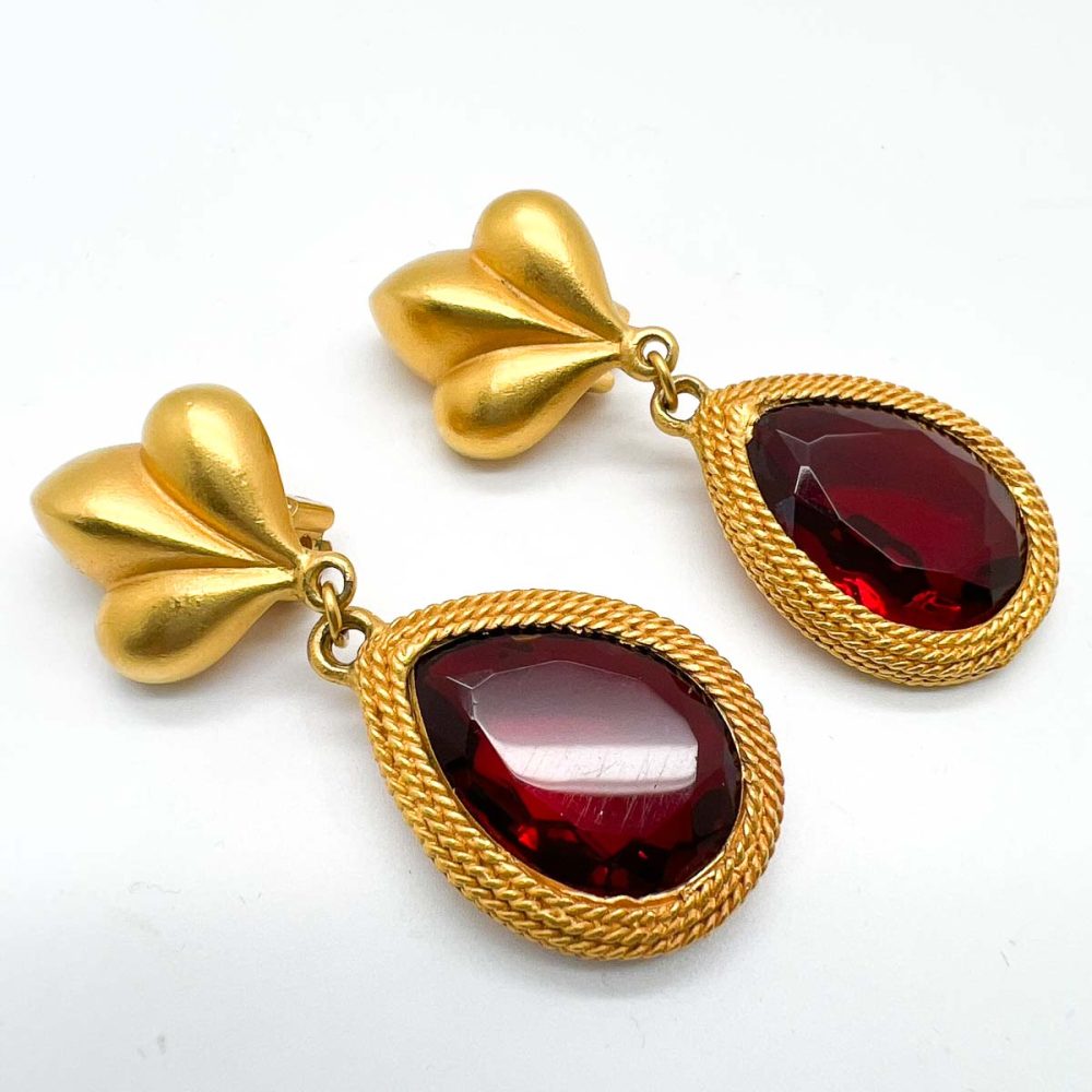 Vintage Maxine Denker Ruby Earrings