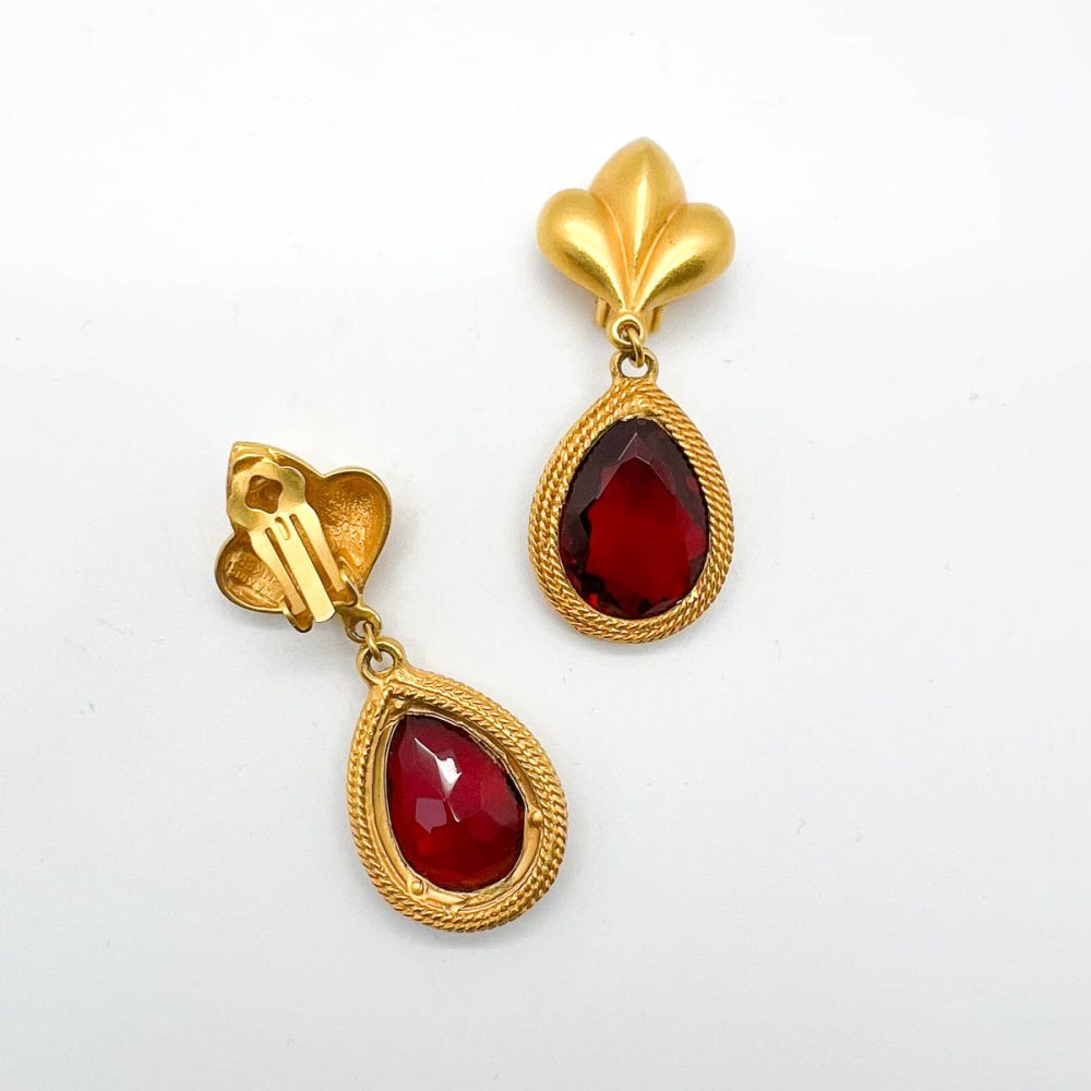 Vintage Maxine Denker Ruby Earrings