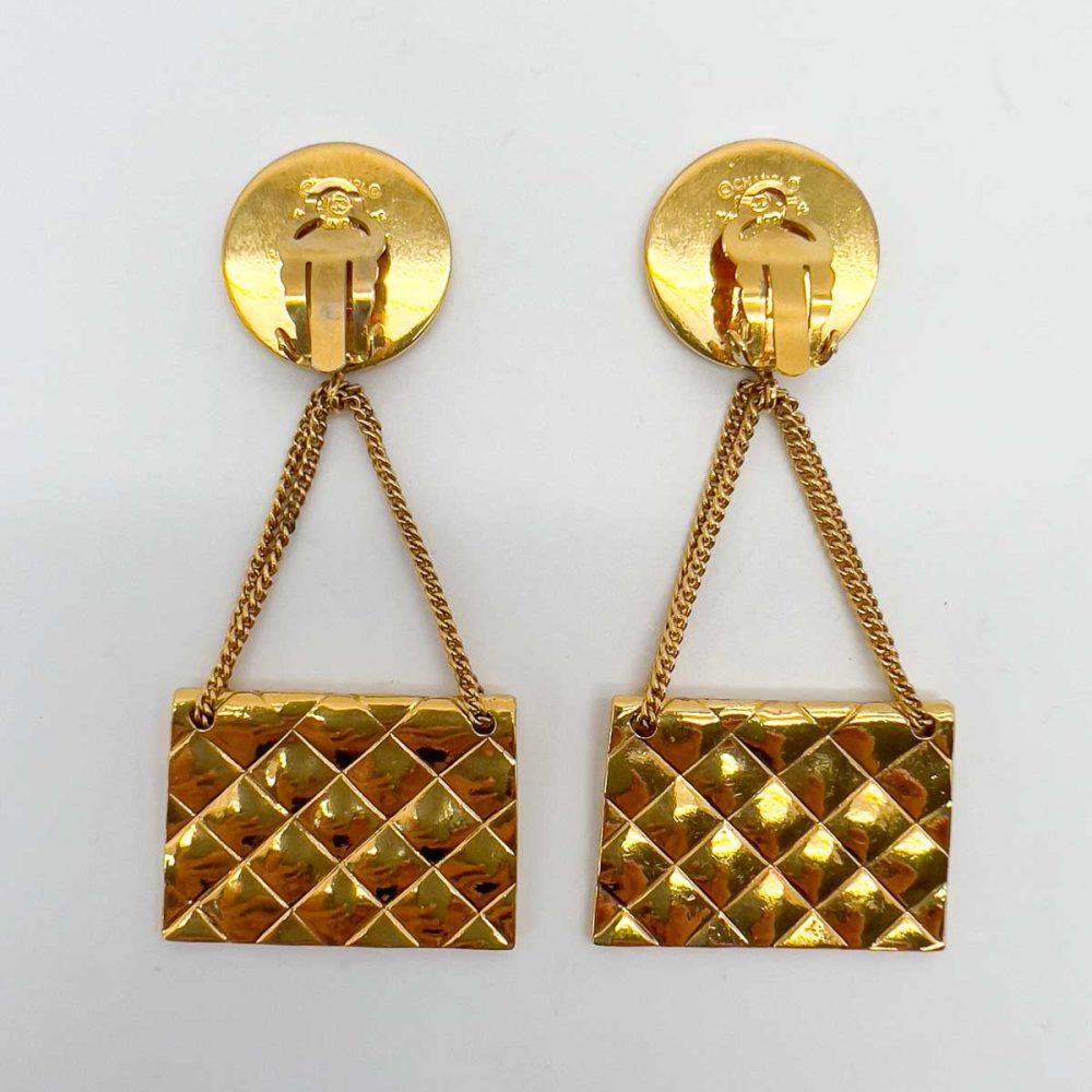 Vintage Chanel 2.55 Handbag Earrings