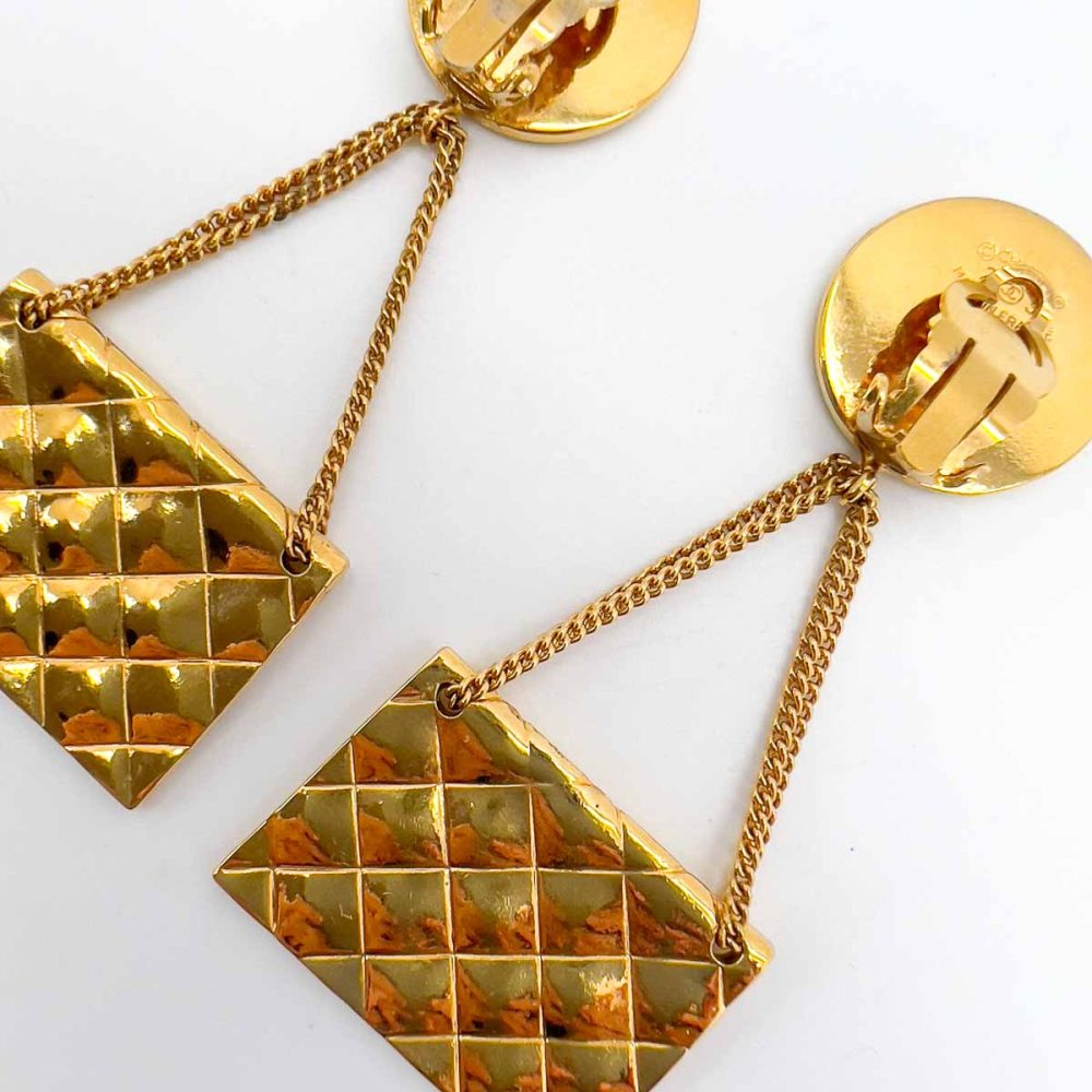 Vintage Chanel 2.55 Handbag Earrings