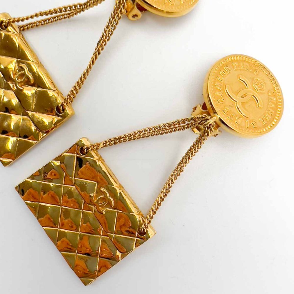 Vintage Chanel 2.55 Handbag Earrings