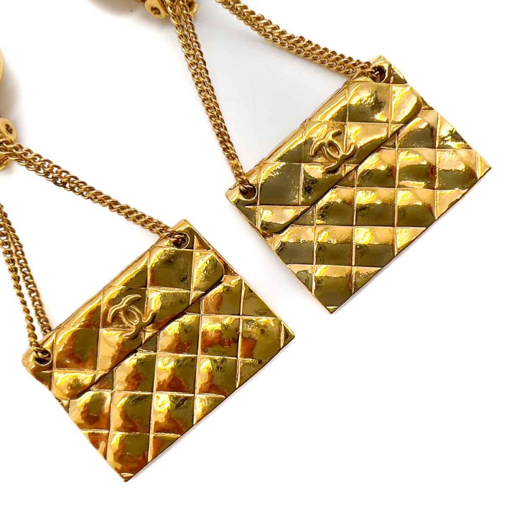 Vintage Chanel 2.55 Handbag Earrings