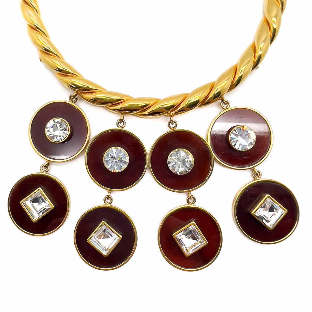 Jennifer Gibson Jewellery 1697 (3) Vintage Gold Tortoiseshell Disc Choker