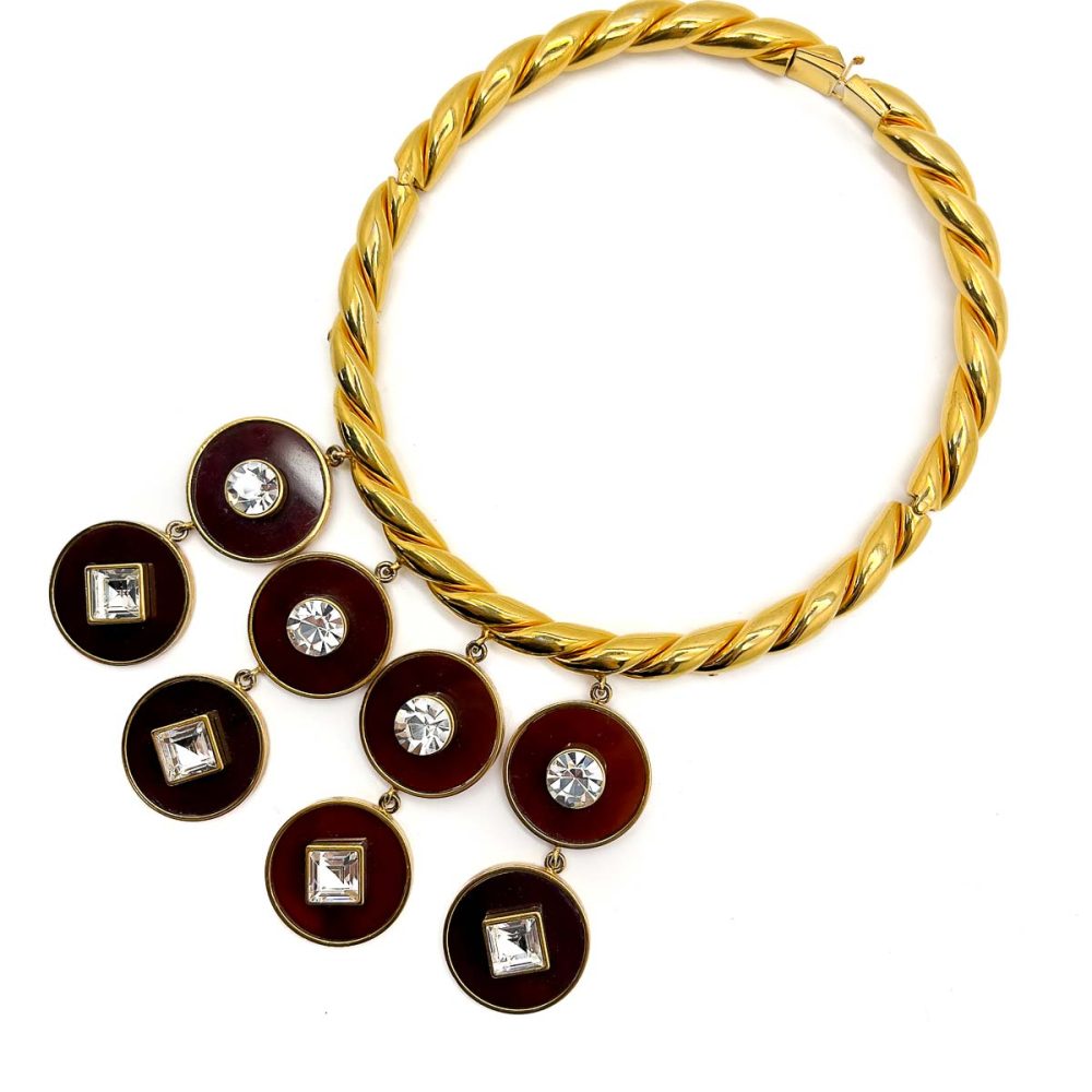 Vintage Gold Tortoiseshell Disc Choker