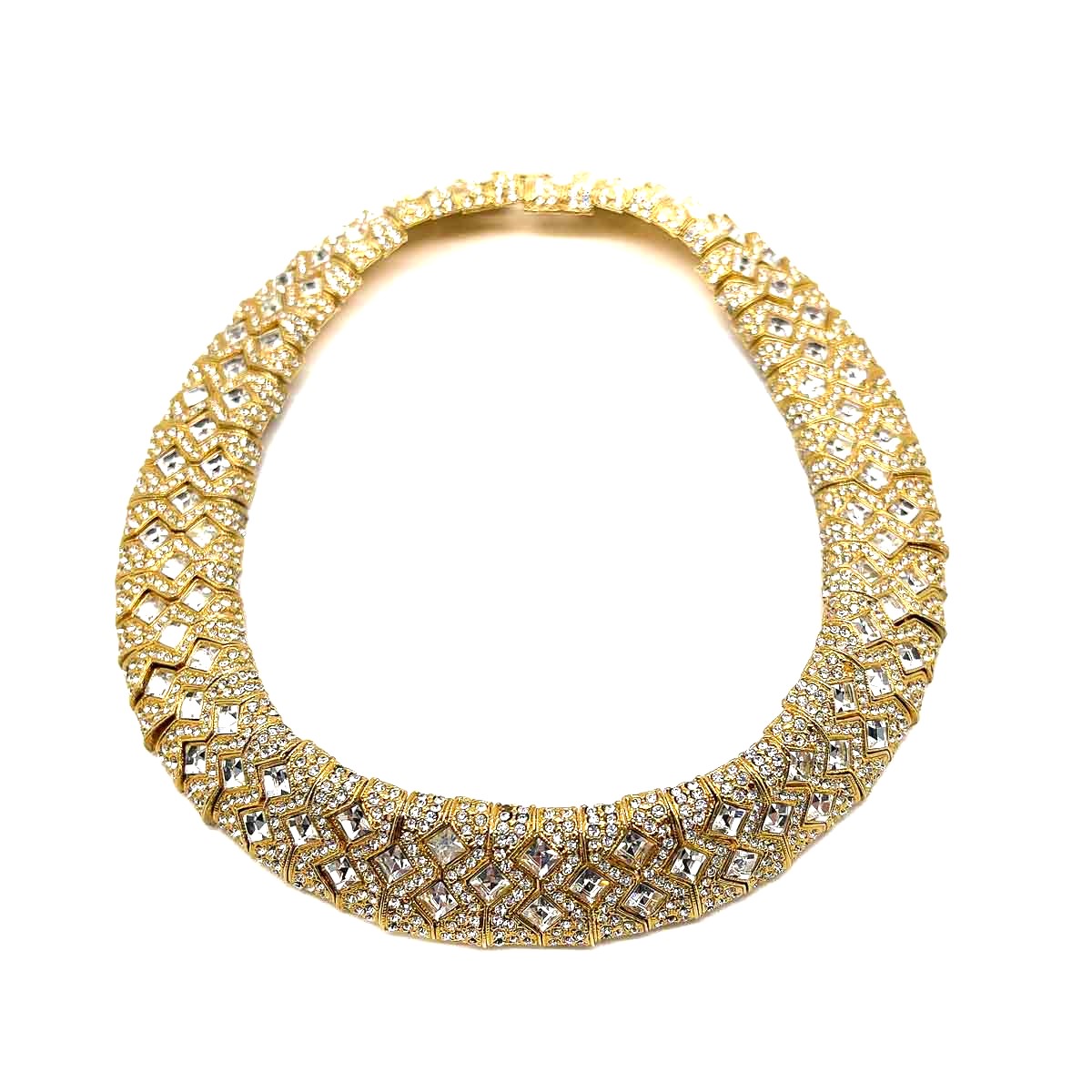 Jennifer Gibson Jewellery 1699 (2) Vintage Square Crystal Collar