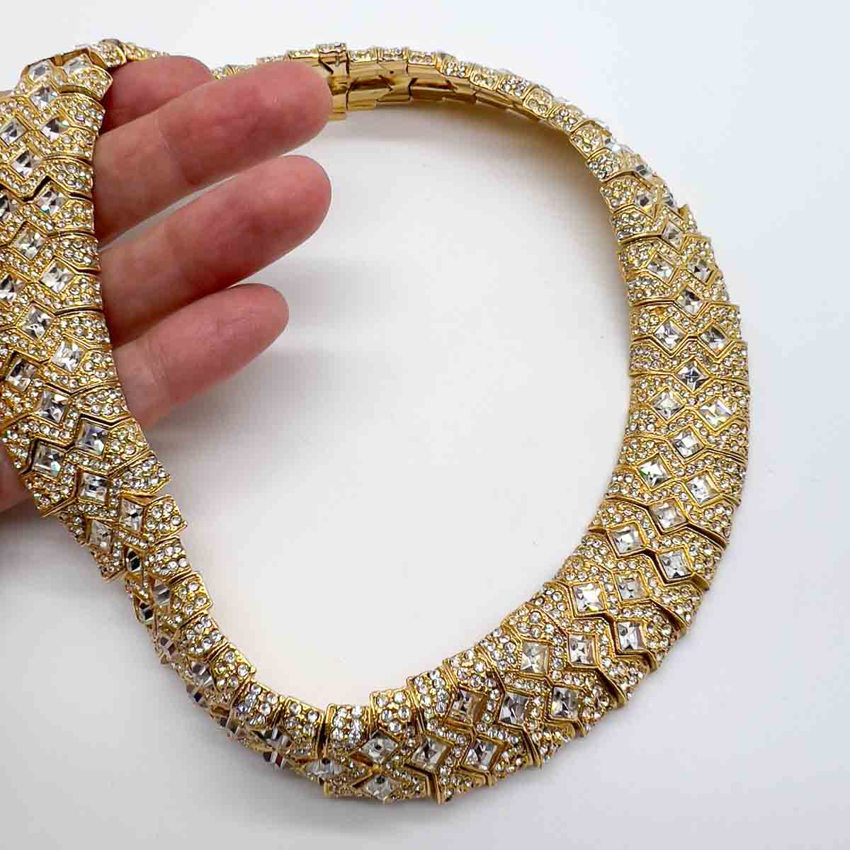 Jennifer Gibson Jewellery 1699 (5) Vintage Square Crystal Collar