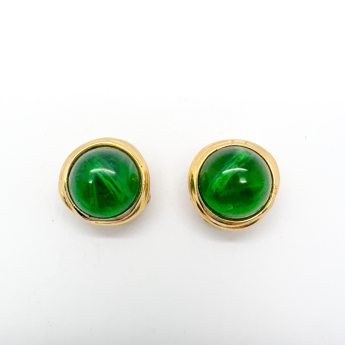 Jennifer Gibson Jewellery 1704 (5) Vintage Dior Emerald Cabochon Earrings