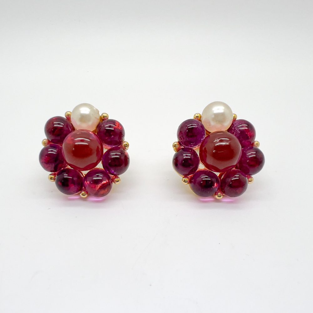 Vintage Pink Sphere Earrings