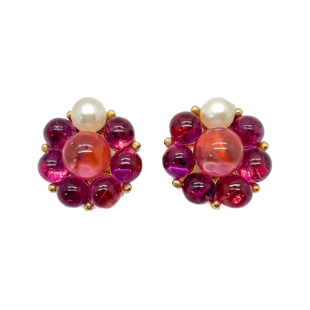 Vintage Pink Sphere Earrings