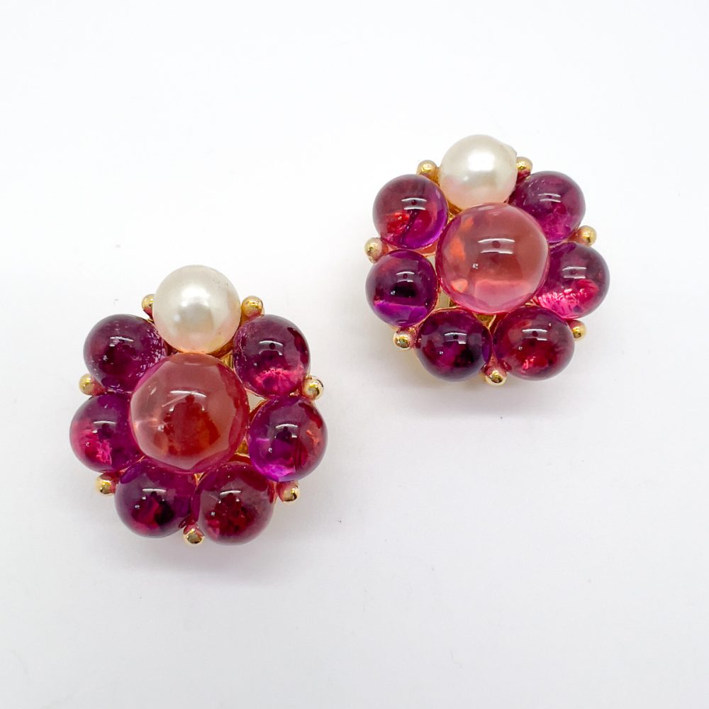 Vintage Pink Sphere Earrings