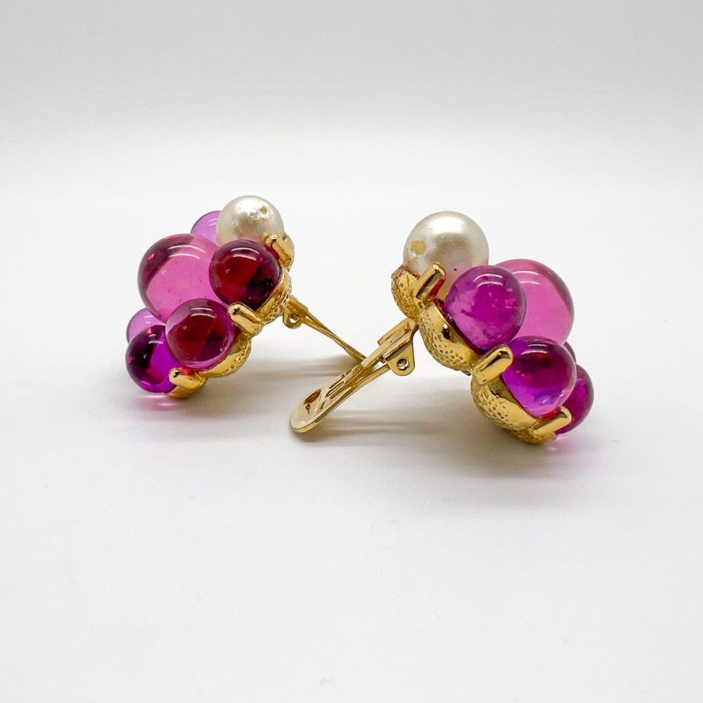 Vintage Pink Sphere Earrings