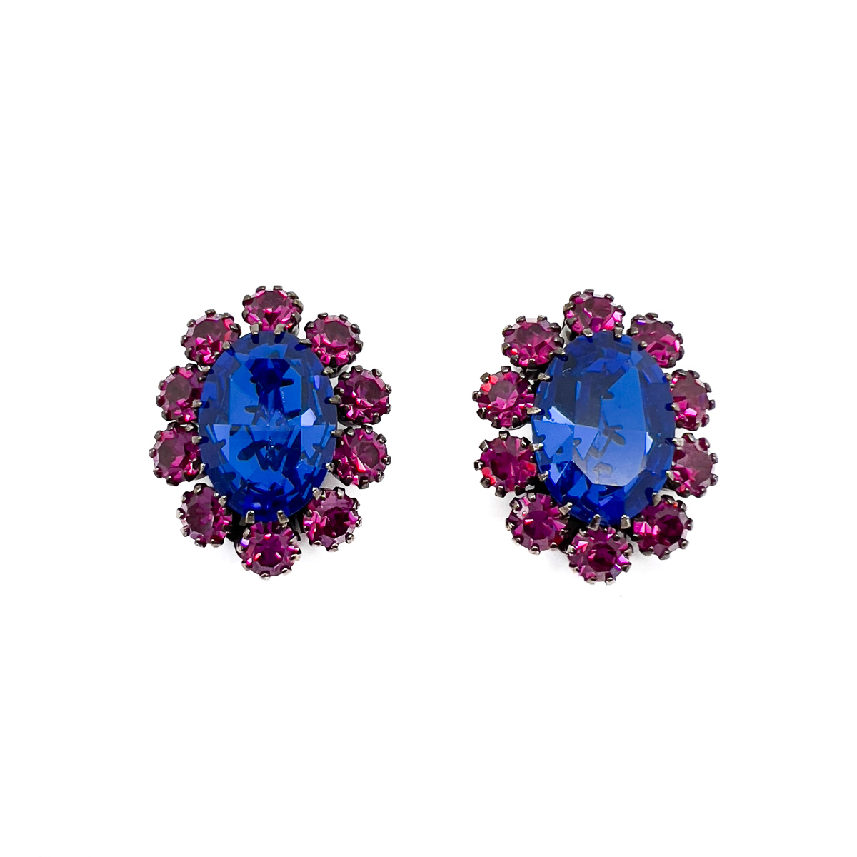 Jennifer Gibson Jewellery 1708 (2) Vintage Electric Blue Earrings