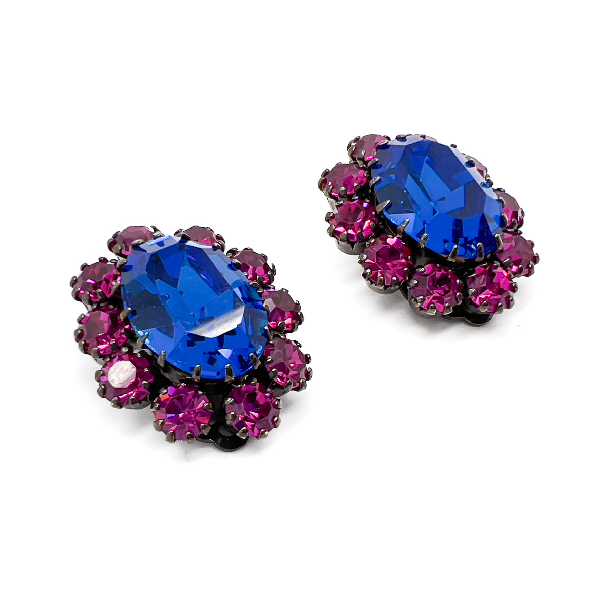 Jennifer Gibson Jewellery 1708 (3) Vintage Electric Blue Earrings