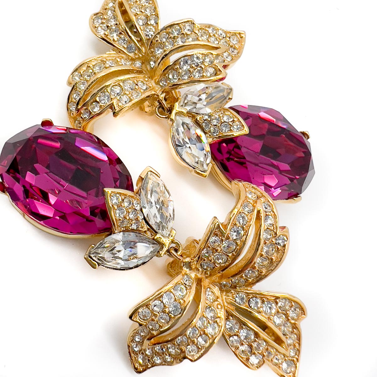 Jennifer Gibson Jewellery 1709 (1) Vintage Ciner Hot Pink Earrings