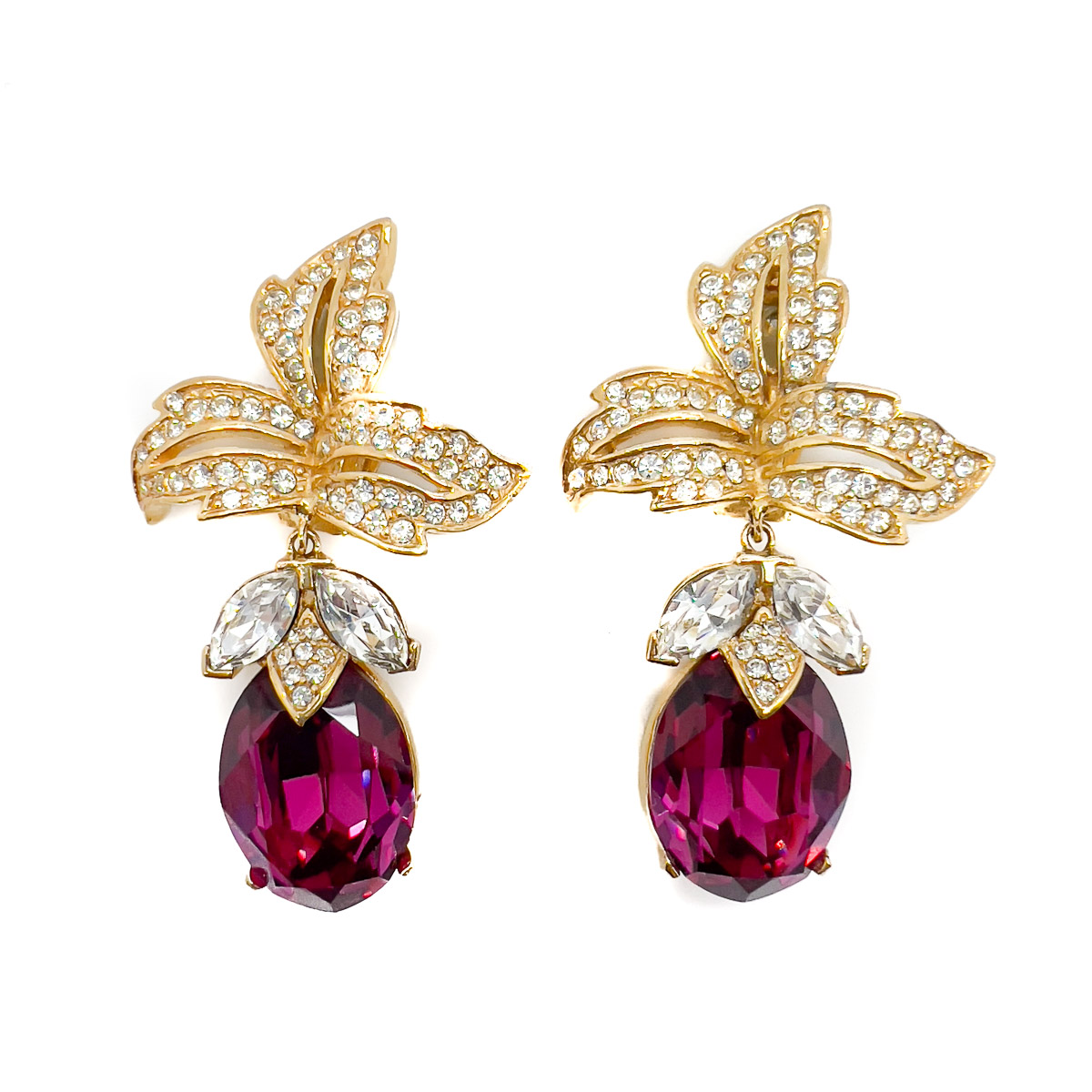 Jennifer Gibson Jewellery 1709 (2) Vintage Ciner Hot Pink Earrings