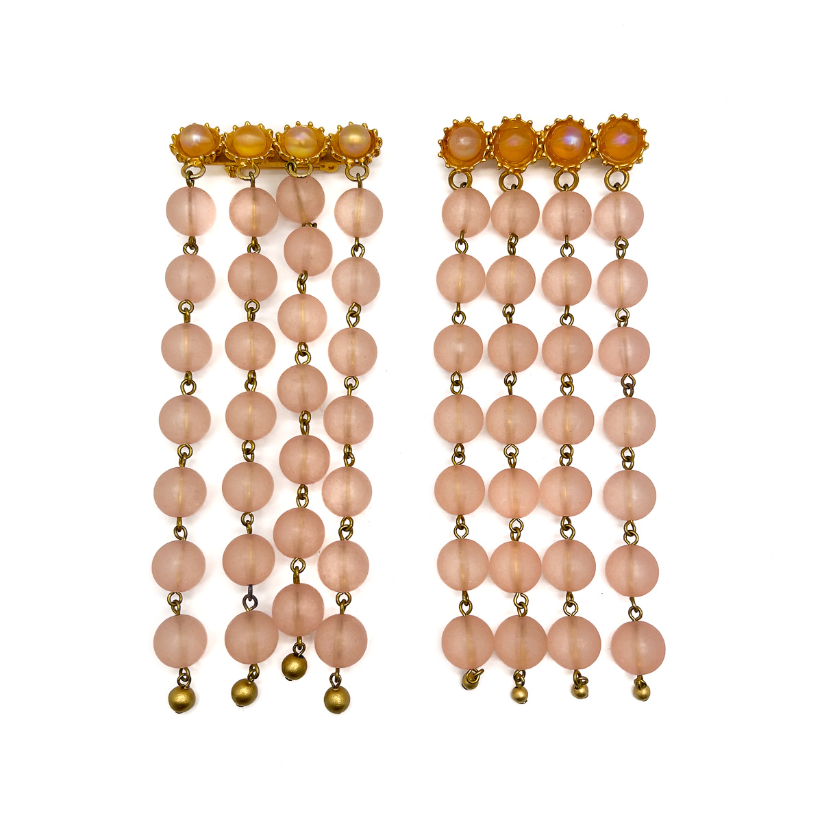 Jennifer Gibson Jewellery 1712 (2) Vintage Pink Satin Tassel Brooch