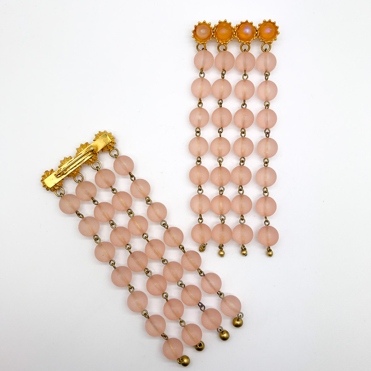 Jennifer Gibson Jewellery 1712 (4) Vintage Pink Satin Tassel Brooch