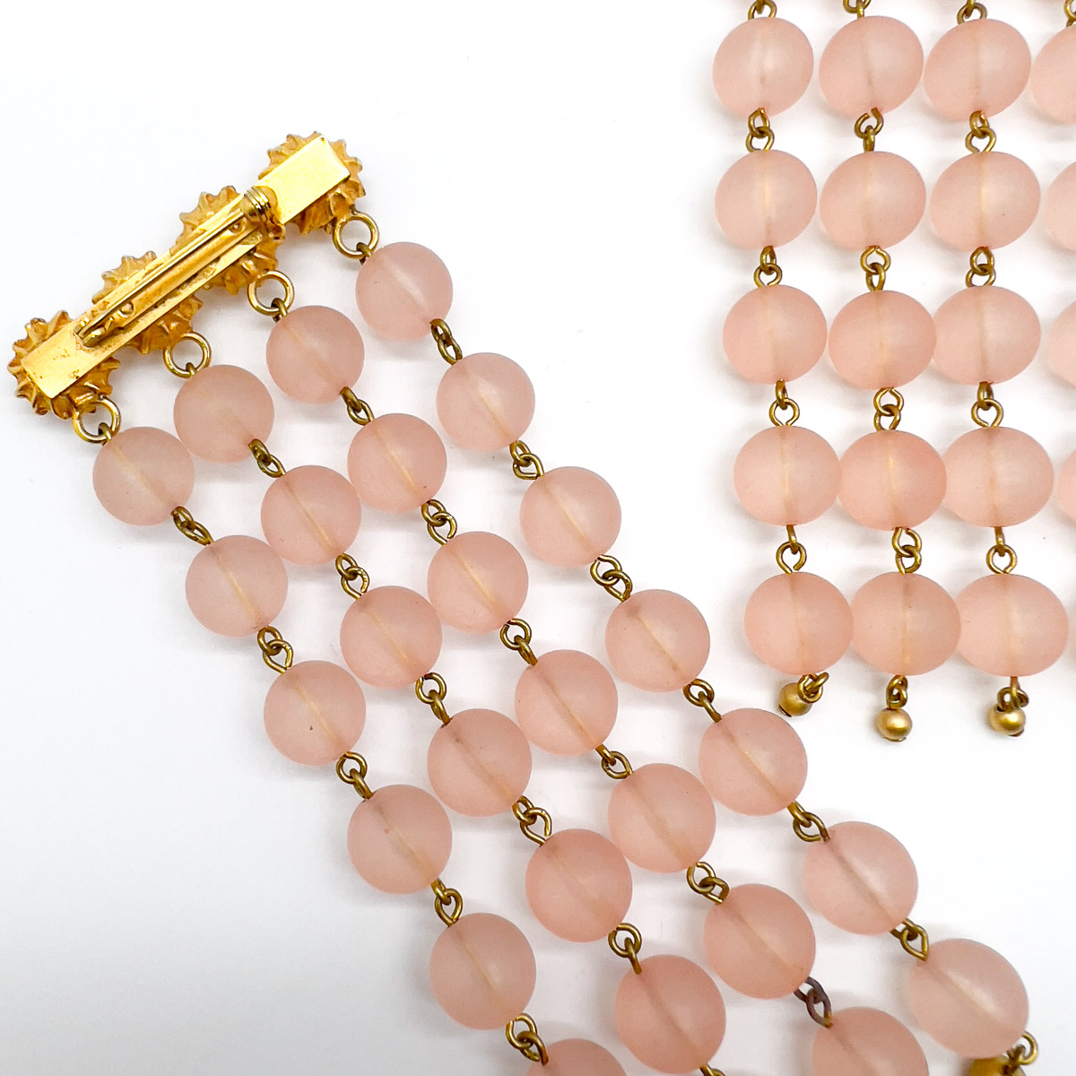 Jennifer Gibson Jewellery 1712 (6) Vintage Pink Satin Tassel Brooch