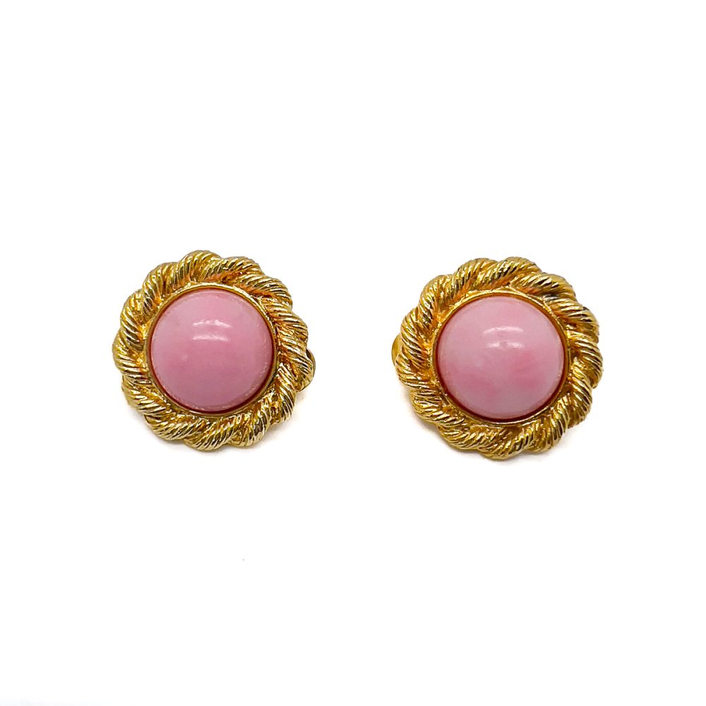 Vintage Baby Pink Rope Earrings